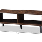 Baxton Studio Pierre Mid-Century Modern Brown and Dark Grey Finished Wood Coffee Table