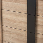 Baxton Studio Lisen Mid-Century Modern Light Oak and Grey 5-Drawer Chest