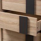 Baxton Studio Lisen Mid-Century Modern Light Oak and Grey 5-Drawer Chest