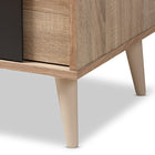 Baxton Studio Lisen Mid-Century Modern Light Oak and Grey 5-Drawer Chest