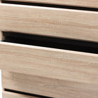 Baxton Studio Miren Mid-Century Modern Light Oak and Dark Grey 5-Drawer Chest