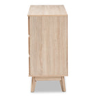 Baxton Studio Miren Mid-Century Modern Light Oak and Dark Grey 6-Drawer Dresser