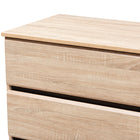 Baxton Studio Miren Mid-Century Modern Light Oak and Dark Grey 6-Drawer Dresser