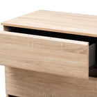 Baxton Studio Miren Mid-Century Modern Light Oak and Dark Grey 6-Drawer Dresser