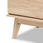 Baxton Studio Miren Mid-Century Modern Light Oak and Dark Grey 6-Drawer Dresser