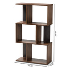 Baxton Studio Legende Modern and Contemporary Brown and Dark Grey Finished Display Bookcase