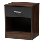 Baxton Studio Hansel Modern and Contemporary 1-Drawer Dark Brown and Dark Grey Finished Nightstand