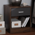 Baxton Studio Hansel Modern and Contemporary 1-Drawer Dark Brown and Dark Grey Finished Nightstand