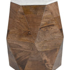 Zuo Bisel Side Table White & Walnut