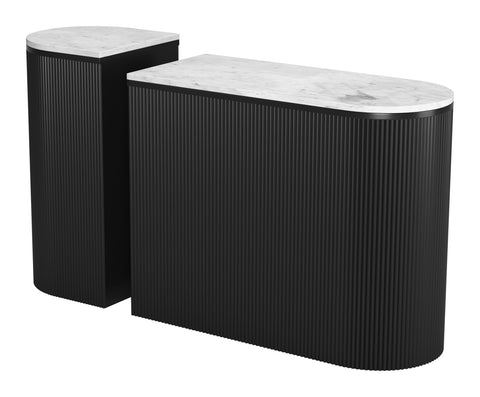 Zuo Ormara Console Table Set (2-Piece) White & Black