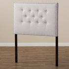 Baxton Studio Windsor Modern and Contemporary Greyish Beige Fabric Upholstered Twin Size Headboard