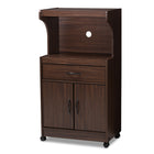 Baxton Studio Tannis Modern and Contemporary Dark Walnut Finished Kitchen Cabinet