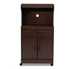 Baxton Studio Tannis Modern and Contemporary Dark Walnut Finished Kitchen Cabinet