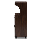Baxton Studio Tannis Modern and Contemporary Dark Walnut Finished Kitchen Cabinet