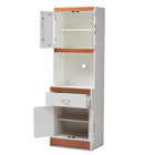 Baxton Studio Laurana Modern and Contemporary White and Cherry Finished Kitchen Cabinet and Hutch