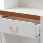 Baxton Studio Laurana Modern and Contemporary White and Cherry Finished Kitchen Cabinet and Hutch