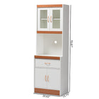 Baxton Studio Laurana Modern and Contemporary White and Cherry Finished Kitchen Cabinet and Hutch