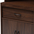 Baxton Studio Laurana Modern and Contemporary Dark Walnut Finished Kitchen Cabinet and Hutch