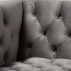 Baxton Studio Zanetta Luxe and Glamour Grey Velvet Upholstered Gold Finished Lounge Chair