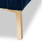 Baxton Studio Zanetta Luxe and Glamour Navy Velvet Upholstered Gold Finished Lounge Chair