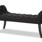 Baxton Studio Chandelle Luxe and Contemporary Black Velvet Upholstered Bench