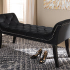 Baxton Studio Chandelle Luxe and Contemporary Black Velvet Upholstered Bench