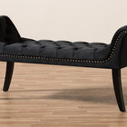 Baxton Studio Chandelle Luxe and Contemporary Black Velvet Upholstered Bench