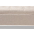 Baxton Studio Michaela Modern and Contemporary Beige Fabric Upholstered Storage Ottoman