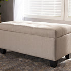 Baxton Studio Michaela Modern and Contemporary Beige Fabric Upholstered Storage Ottoman
