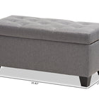 Baxton Studio Michaela Modern and Contemporary Grey Fabric Upholstered Storage Ottoman