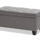 Baxton Studio Michaela Modern and Contemporary Grey Fabric Upholstered Storage Ottoman