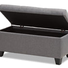 Baxton Studio Michaela Modern and Contemporary Grey Fabric Upholstered Storage Ottoman