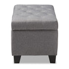 Baxton Studio Michaela Modern and Contemporary Grey Fabric Upholstered Storage Ottoman