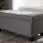 Baxton Studio Michaela Modern and Contemporary Grey Fabric Upholstered Storage Ottoman
