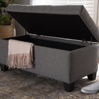 Baxton Studio Michaela Modern and Contemporary Grey Fabric Upholstered Storage Ottoman
