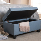 Baxton Studio Michaela Modern and Contemporary Light Blue Fabric Upholstered Storage Ottoman