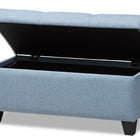Baxton Studio Michaela Modern and Contemporary Light Blue Fabric Upholstered Storage Ottoman