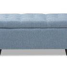 Baxton Studio Michaela Modern and Contemporary Light Blue Fabric Upholstered Storage Ottoman