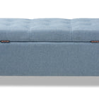 Baxton Studio Michaela Modern and Contemporary Light Blue Fabric Upholstered Storage Ottoman
