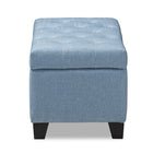 Baxton Studio Michaela Modern and Contemporary Light Blue Fabric Upholstered Storage Ottoman