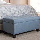 Baxton Studio Michaela Modern and Contemporary Light Blue Fabric Upholstered Storage Ottoman