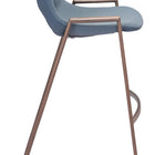 Zuo Desi Barstool (Set of 2) Azure Gray & Walnut