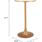 Zuo Bite Bar Table Beige & Gold