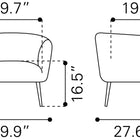 Zuo Deco Accent Chair Gray