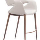 Zuo Limay Counter Stool Beige & Walnut