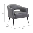 Zuo Berkeley Accent Chair Vintage Gray