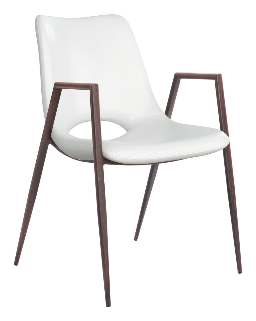 Zuo Desi Dining Chair (Set of 2) White & Walnut