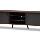 Baxton Studio Samuel Mid-Century Modern Brown and Dark Grey Finished TV Stand
