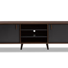 Baxton Studio Samuel Mid-Century Modern Brown and Dark Grey Finished TV Stand