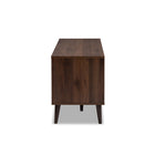 Baxton Studio Samuel Mid-Century Modern Brown and Dark Grey Finished TV Stand